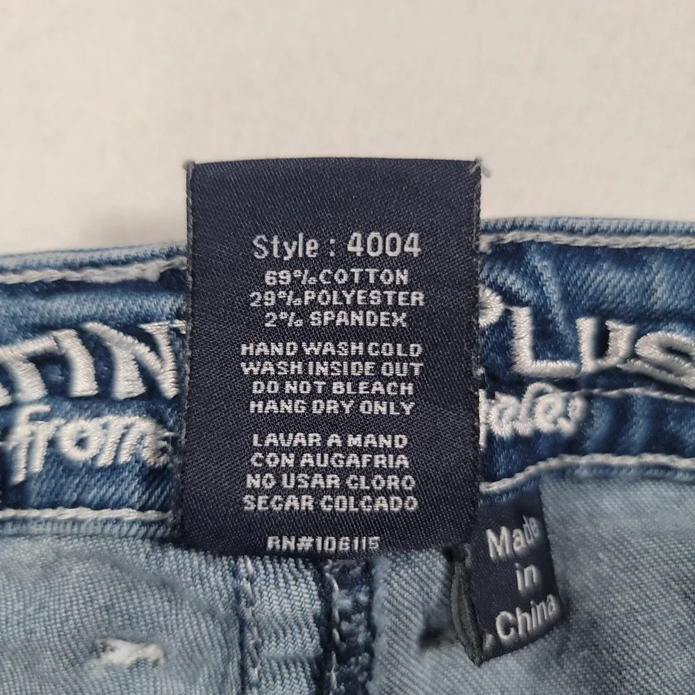 Platinum Plush Women Jeans‎ Size 9 Bootcut Blue Denim Studded Pockets
